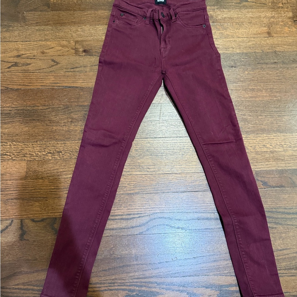 Hudson Burgundy Skinny Jeans – Size 26 – Stretch Denim
